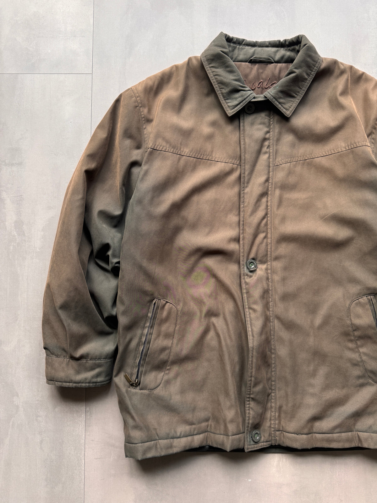 VINTAGE FADED BROWN/GREEN TRENCHCOAT - M