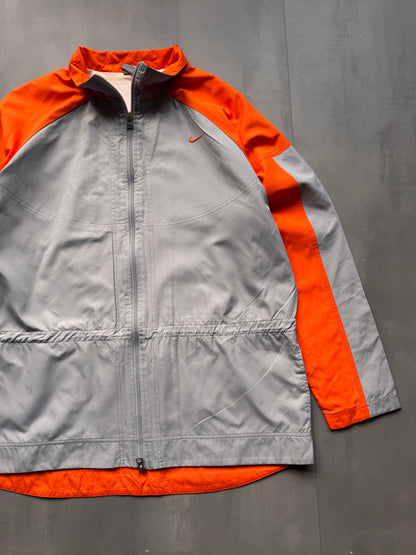 VINTAGE NIKE GREY/ORANGE TRACK JACKET - M
