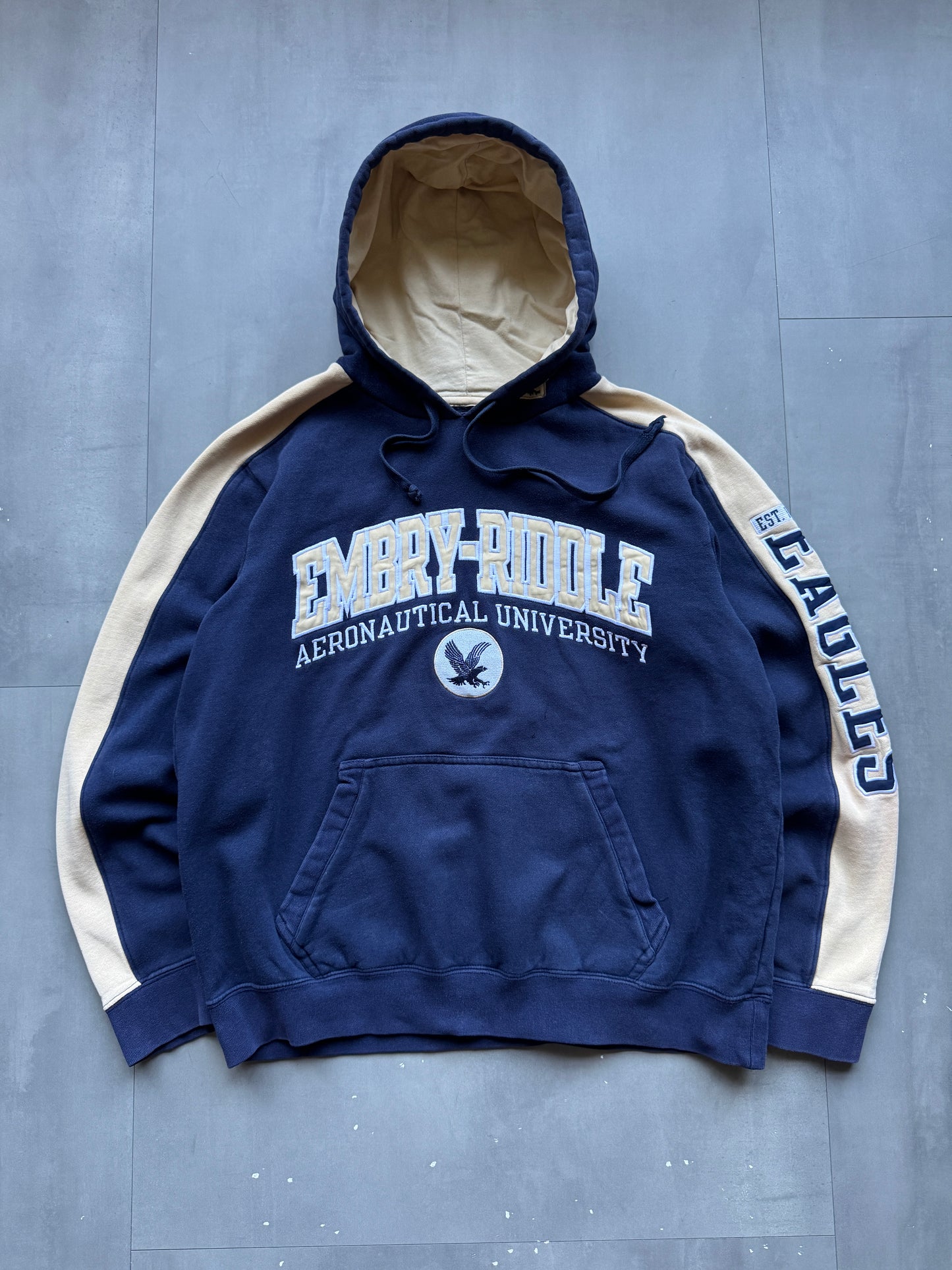 VINTAGE EMBRY-RIDDLE EAGLES NAVY HOODIE - M