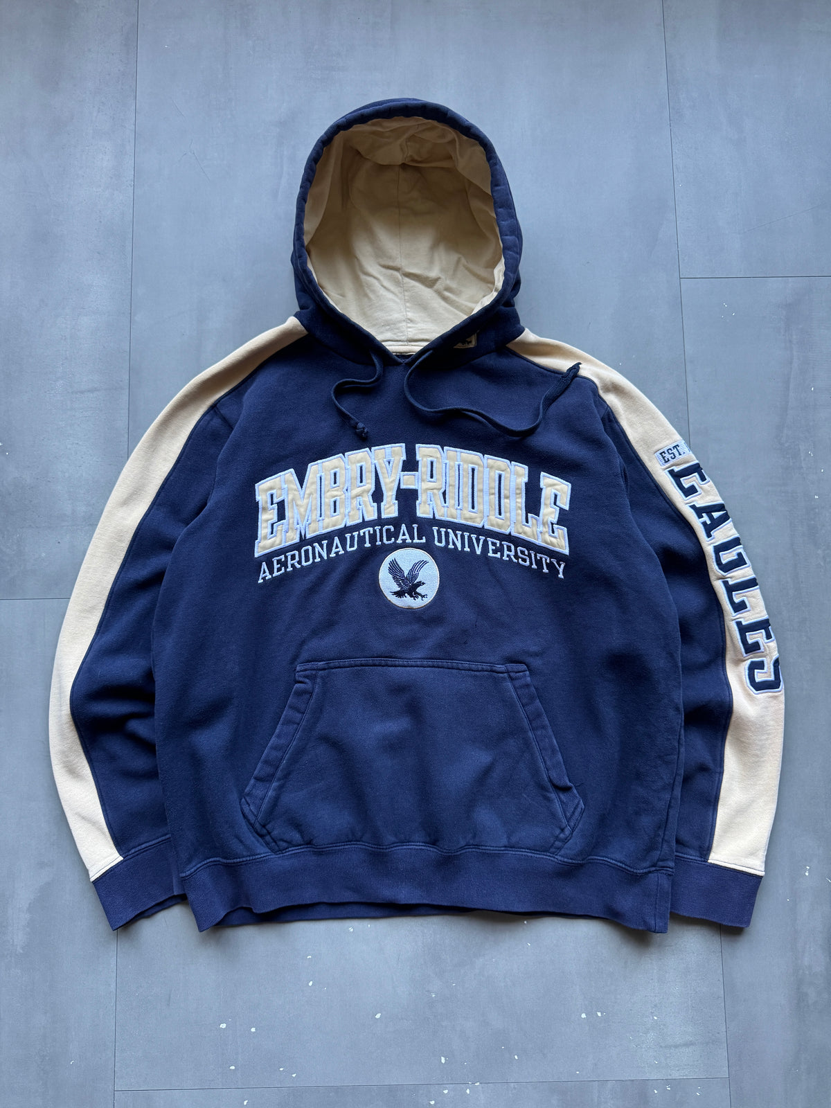 VINTAGE EMBRY-RIDDLE EAGLES NAVY HOODIE - M
