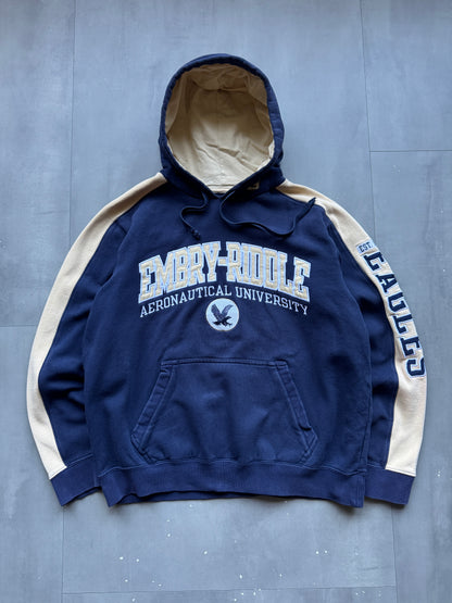 VINTAGE EMBRY-RIDDLE EAGLES NAVY HOODIE - M