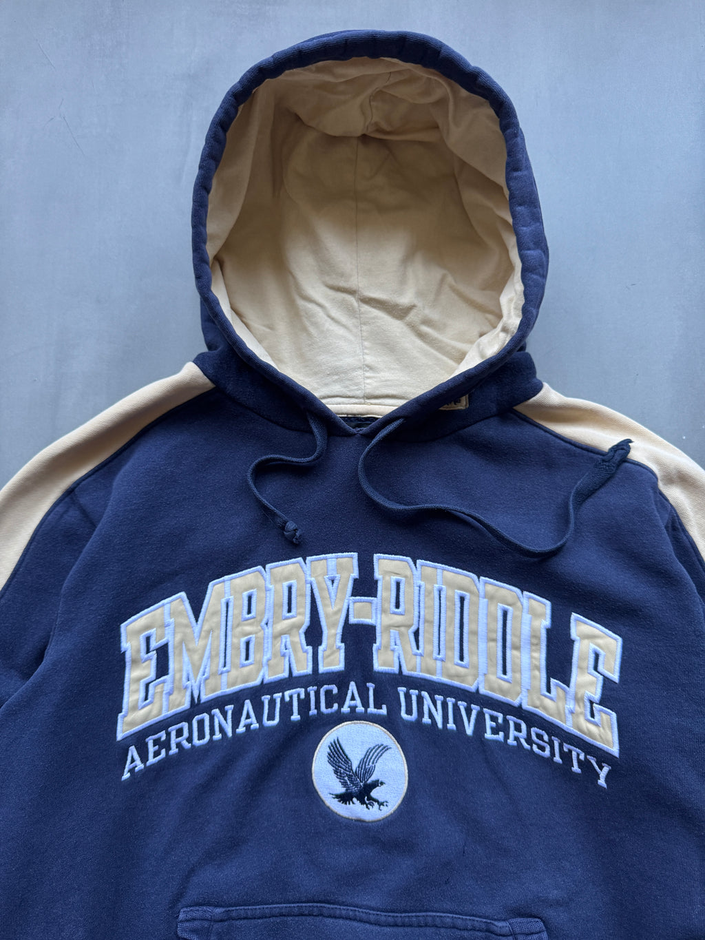 VINTAGE EMBRY-RIDDLE EAGLES NAVY HOODIE - M