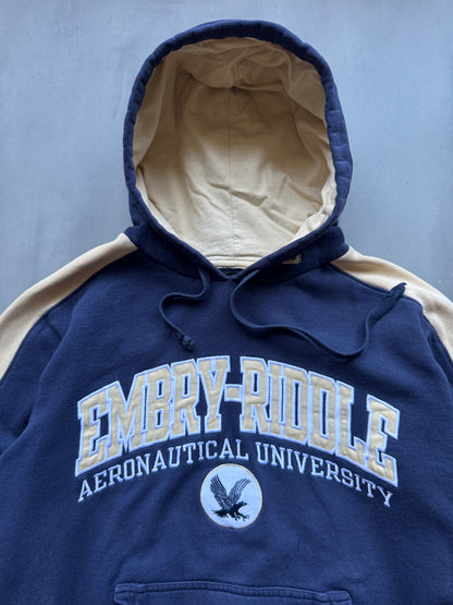 VINTAGE EMBRY-RIDDLE EAGLES NAVY HOODIE - M