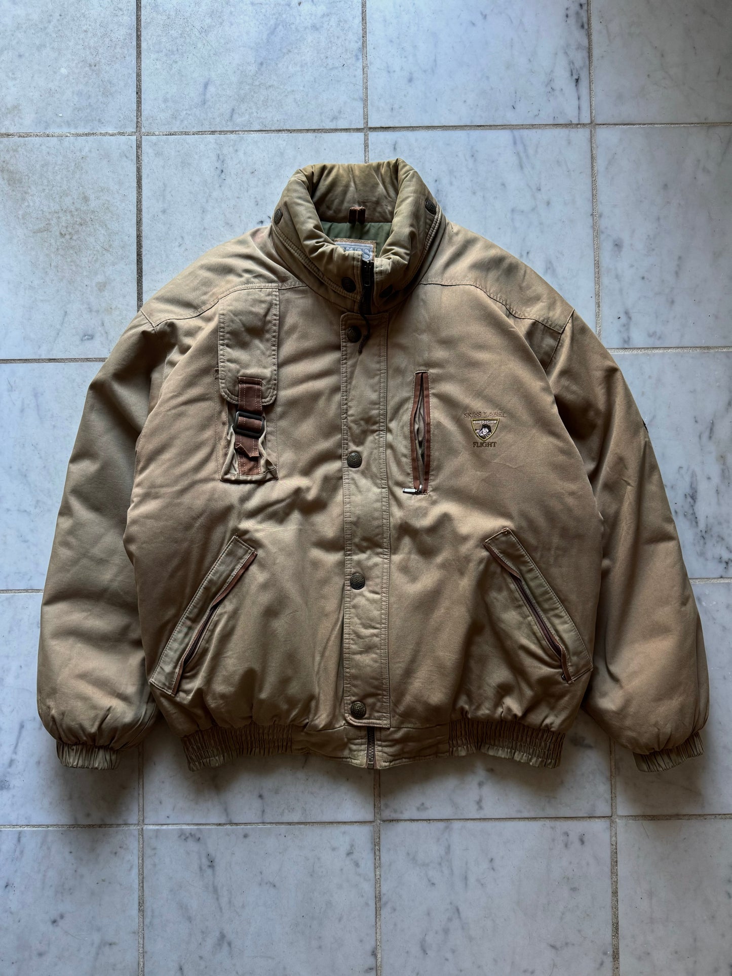 SKISS BEIGE FLIGHT JACKET - LARGE/XLARGE