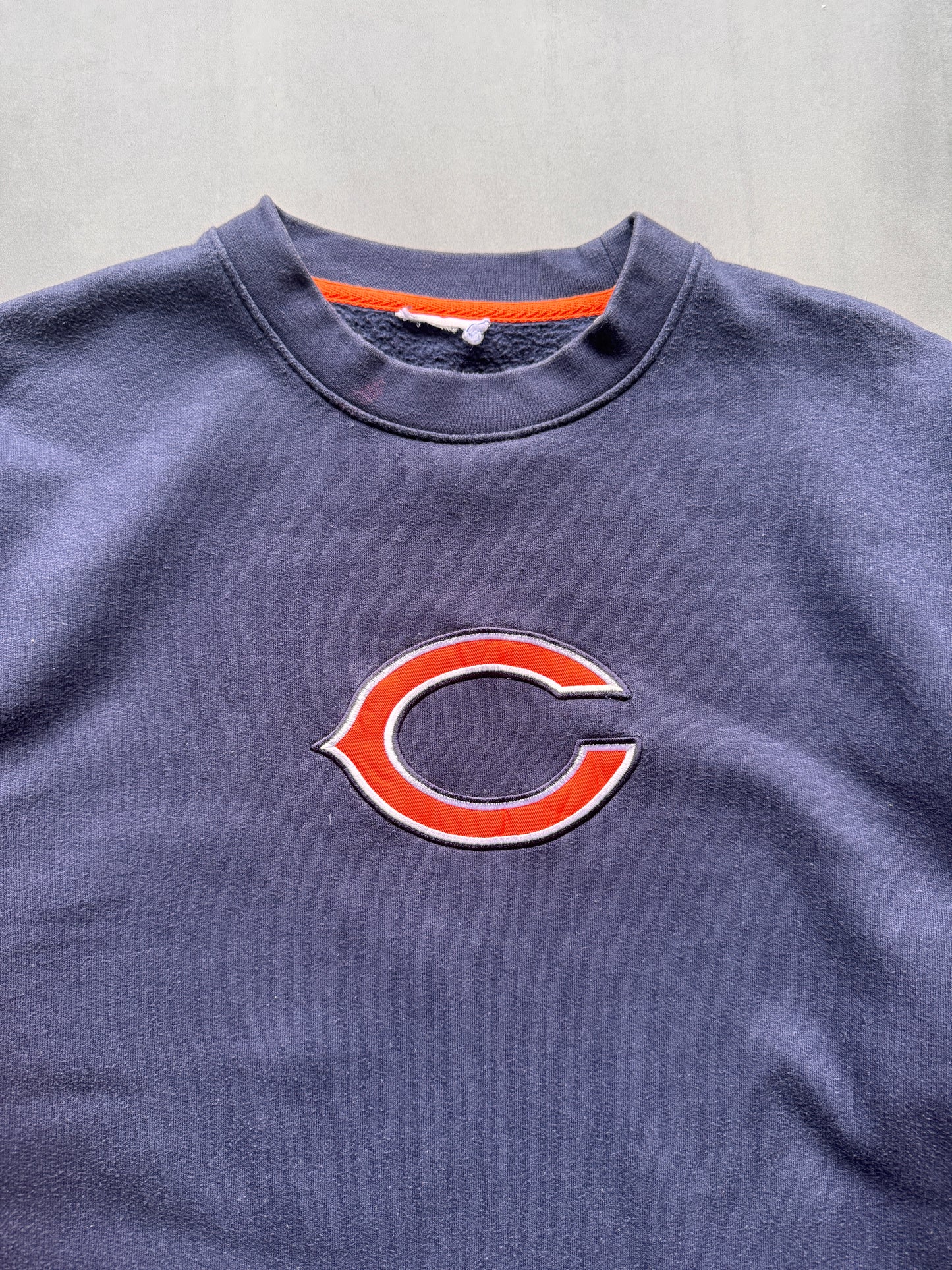VINTAGE NFL CHICAGO BEARS NAVY/ORANGE SWEATER - L