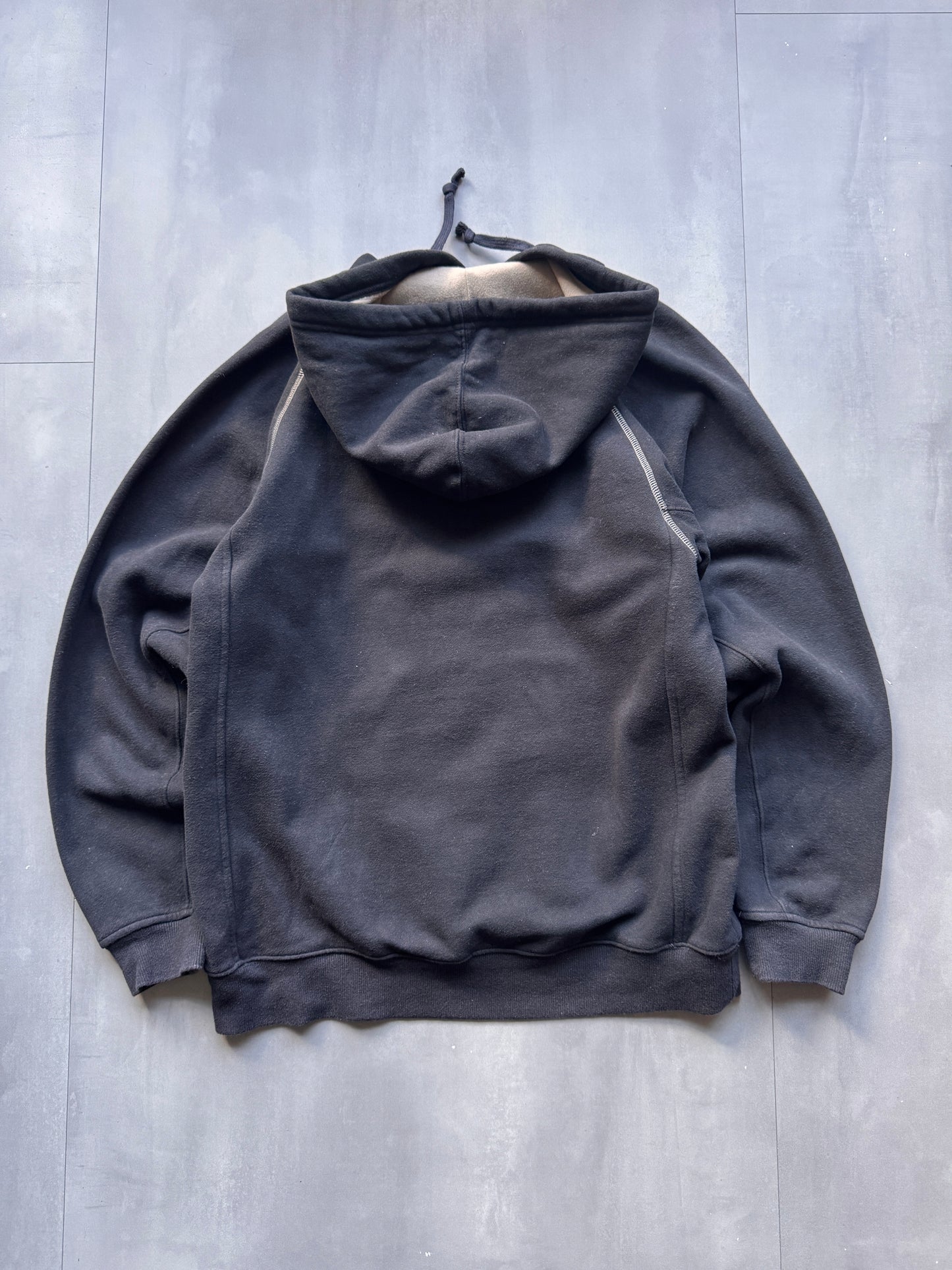 VINTAGE COLUMBIA GREY/BROWN HOODIE - S