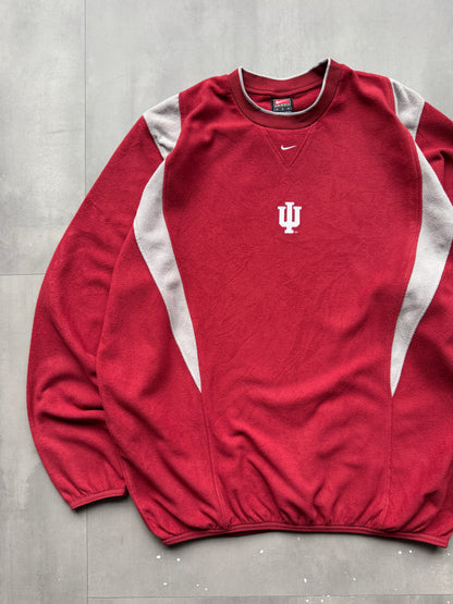 VINTAGE NIKE INDIANA HOOSIERS 90s RED FLEECE SWEATER - L