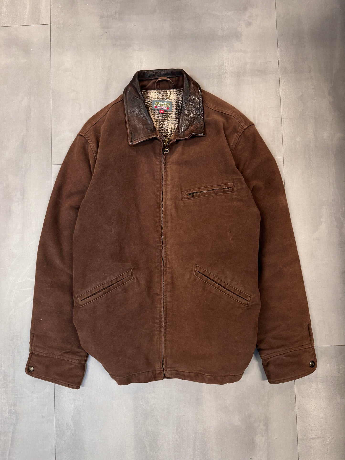 REDWOOD BROWN TRUCKER JACKET - LARGE