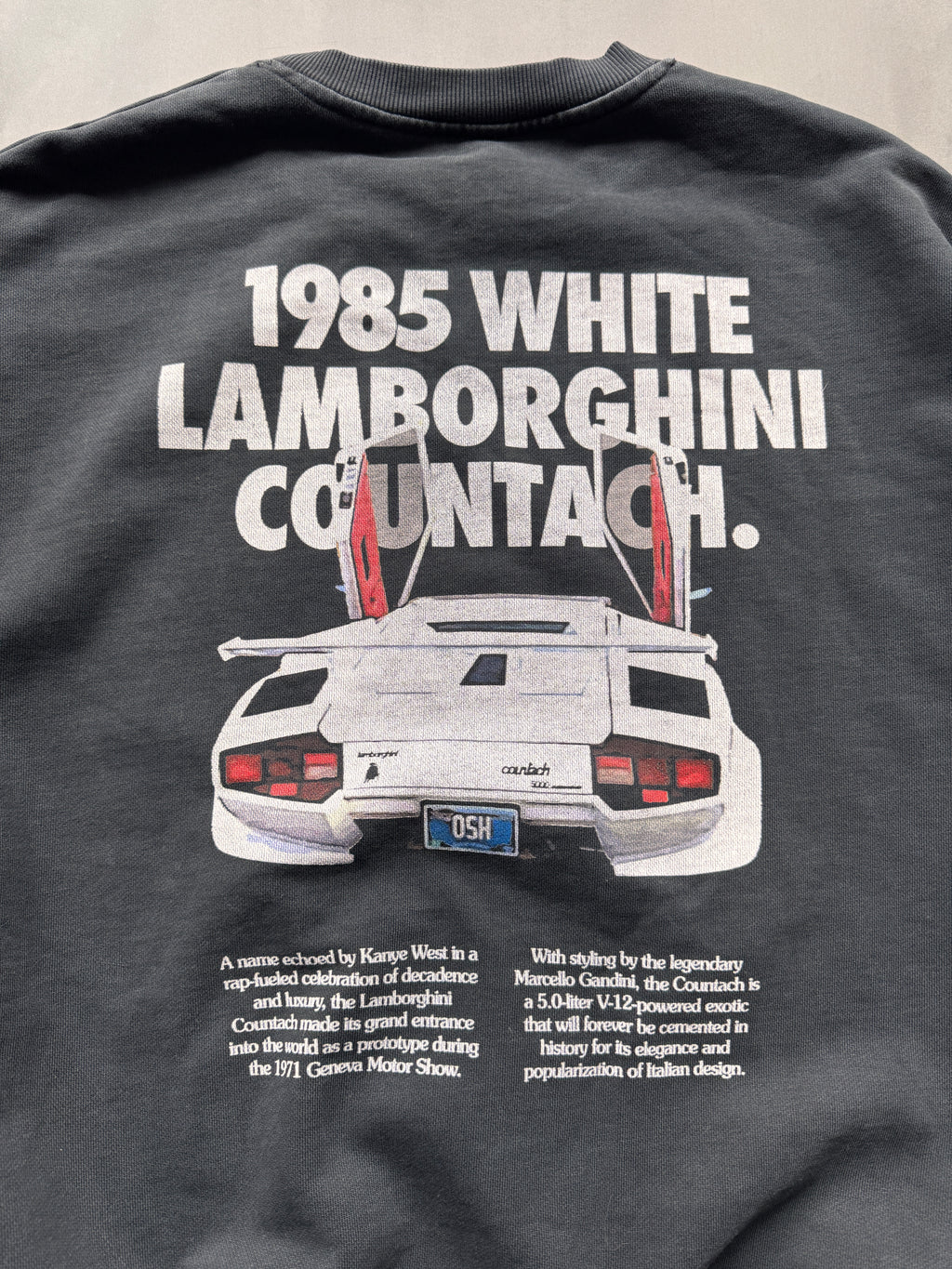 OSHKOSH GREY WHITE LAMBORGHINI SWEATER - L
