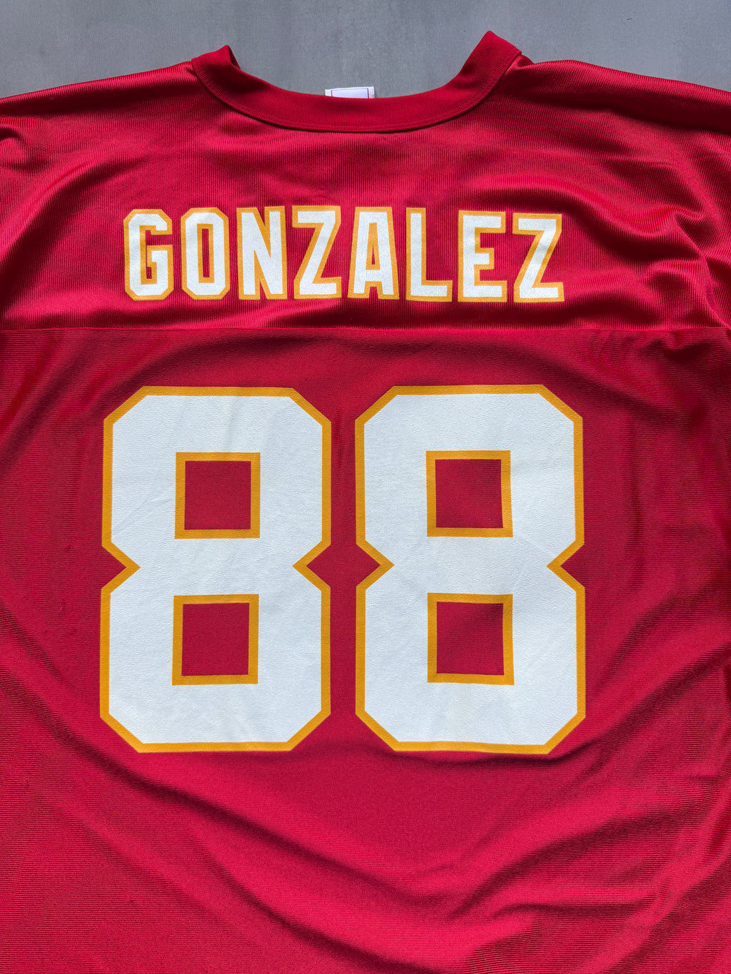 VINTAGE NFL KANSAS CITY CHIEFS RED GONZALEZ JERSEY - XXL
