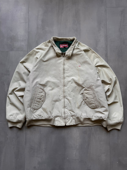 VINTAGE SCHOTT NYC BEIGE TRUCKER JACKET - L