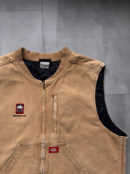 VINTAGE DICKIES TAN WORK GILET - XLARGE
