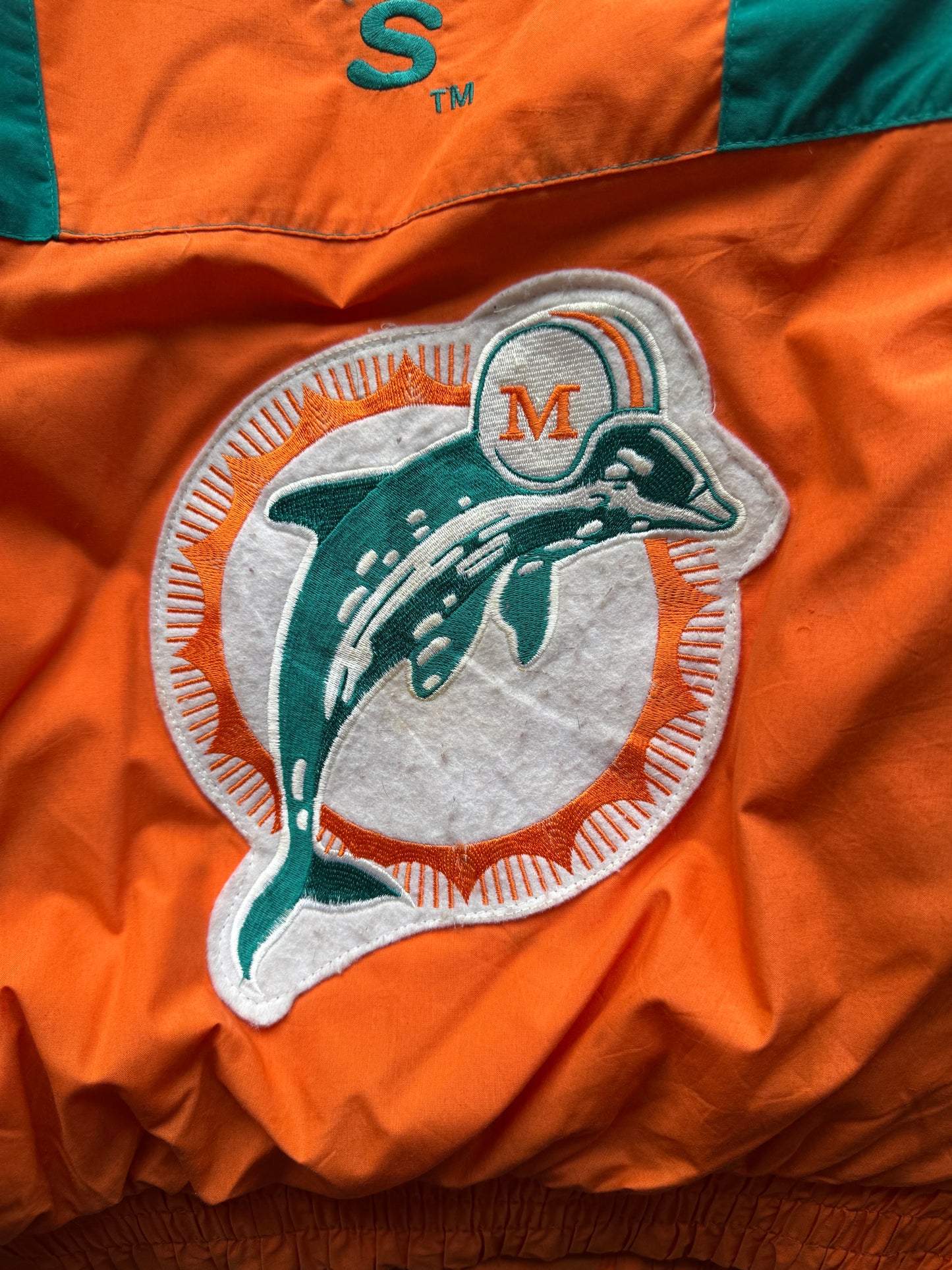 VINTAGE NFL MIAMI DOLPHINS PUFFER JACKET - XL