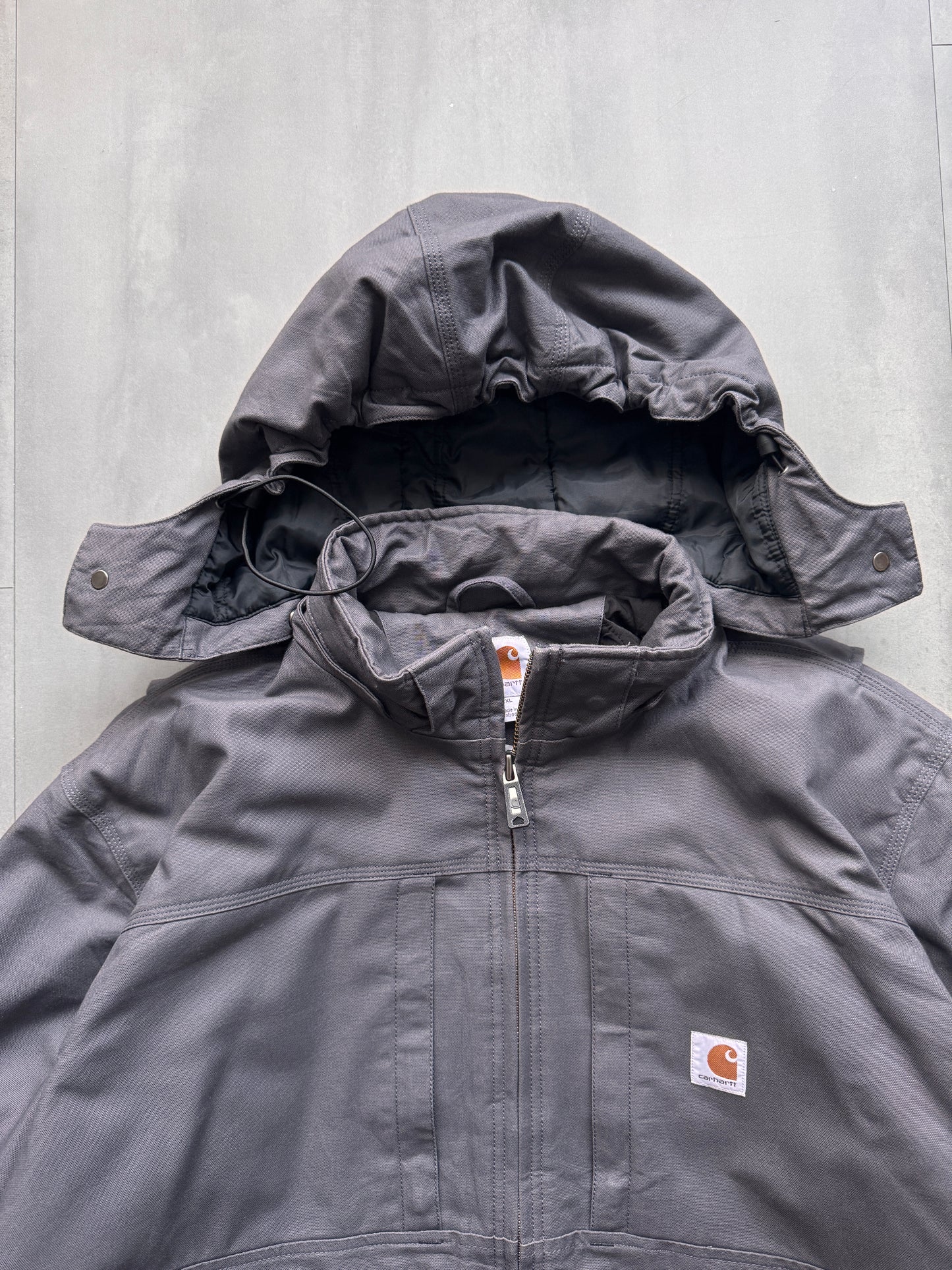 VINTAGE CARHARTT GREY FULLSWING WORK JACKET - XL