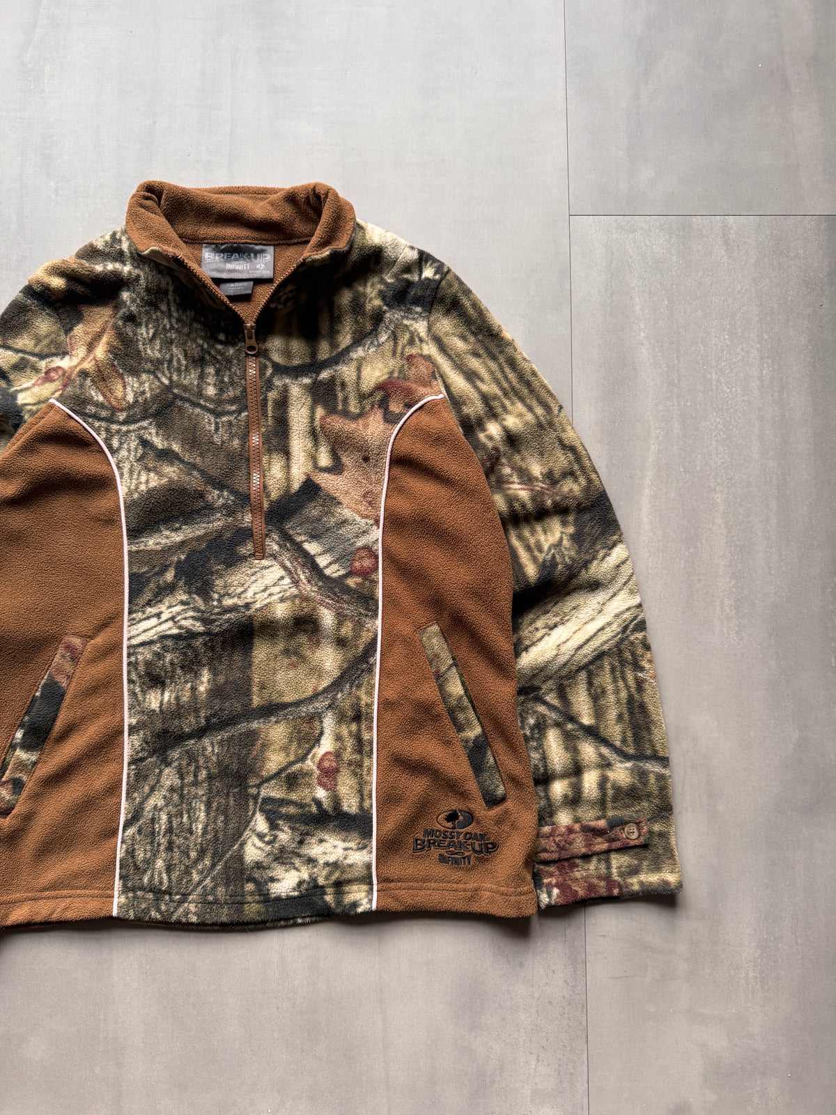 VINTAGE REALTREE MOSSY OAK 1/4 ZIP FLEECE - XSMALL