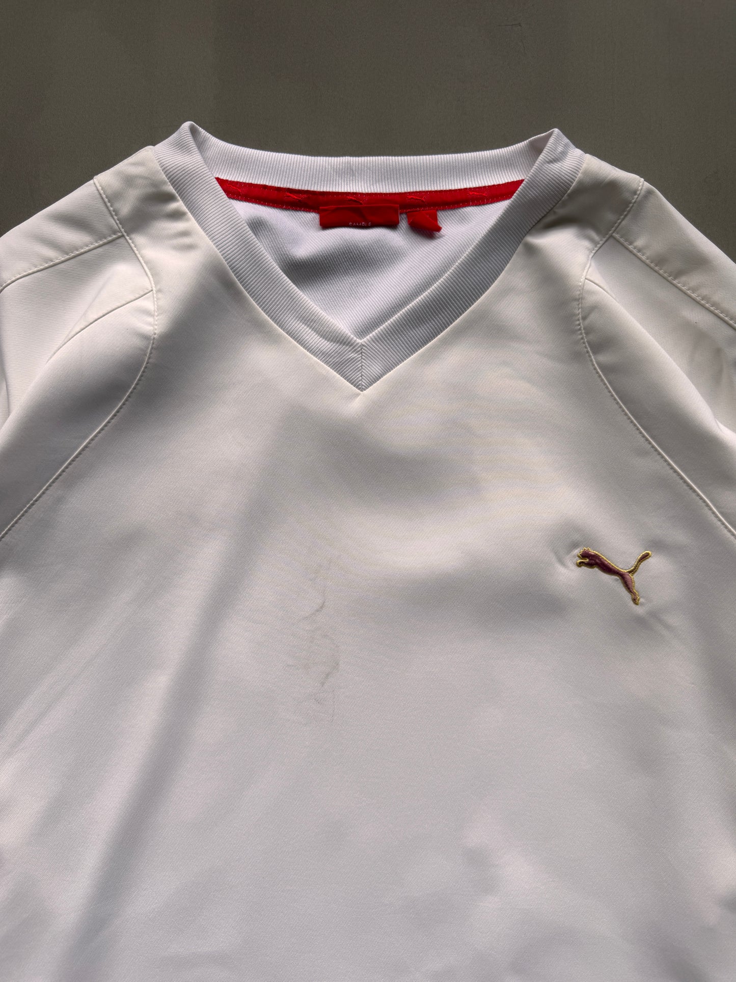 VINTAGE PUMA WHITE WINDBREAKER - M