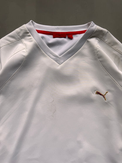 VINTAGE PUMA WHITE WINDBREAKER - M