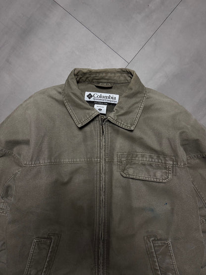 COLUMBIA GREY TRUCKER JACKET - MEDIUM