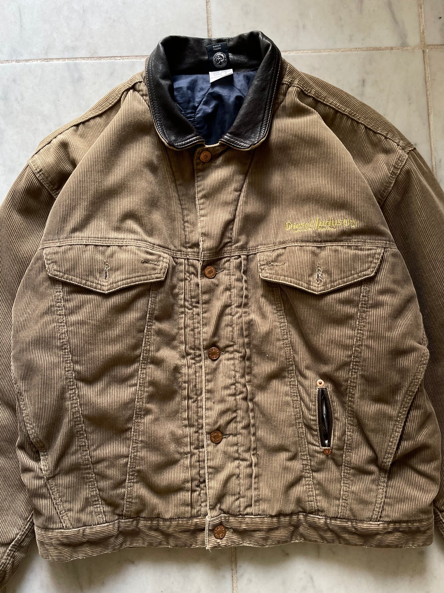 DIESEL INDUSTRY CORDUROY TRUCKER JACKET - LARGE