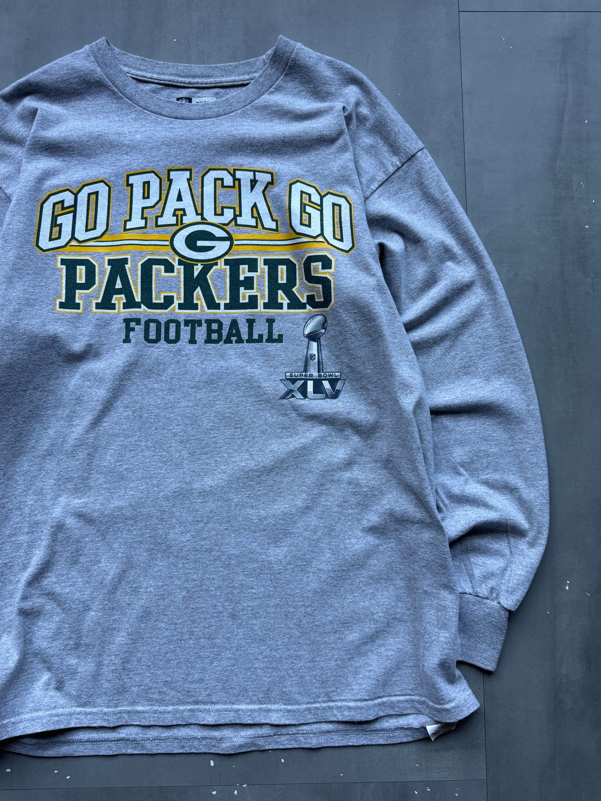 VINTAGE NFL GREENBAY PACKERS GREY LONGSLEEVE - XL