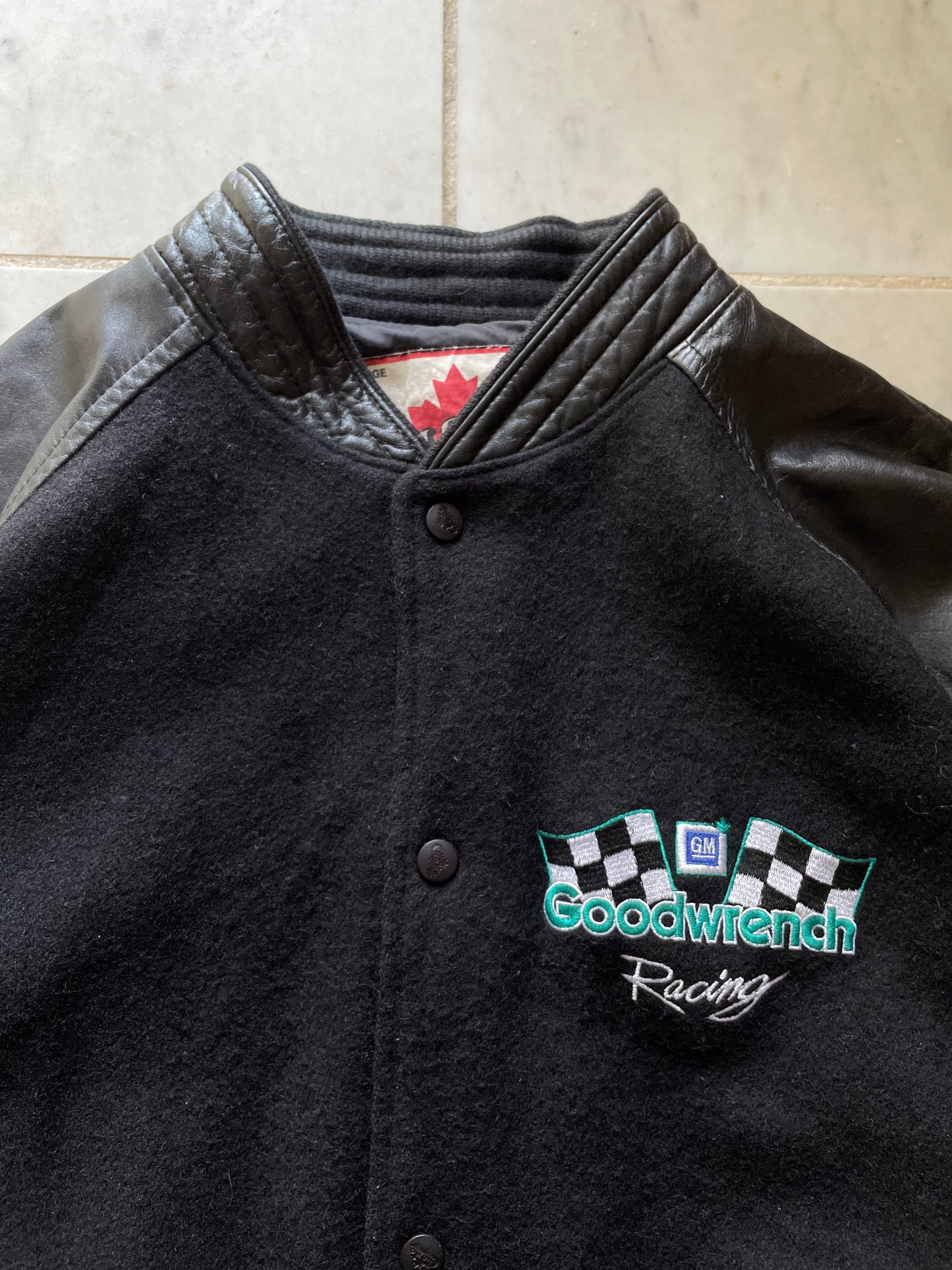 VARSITY RACING JACKET  'GOODWRENCH RACING' TURQUOISE/BLACK JACKET - LARGE