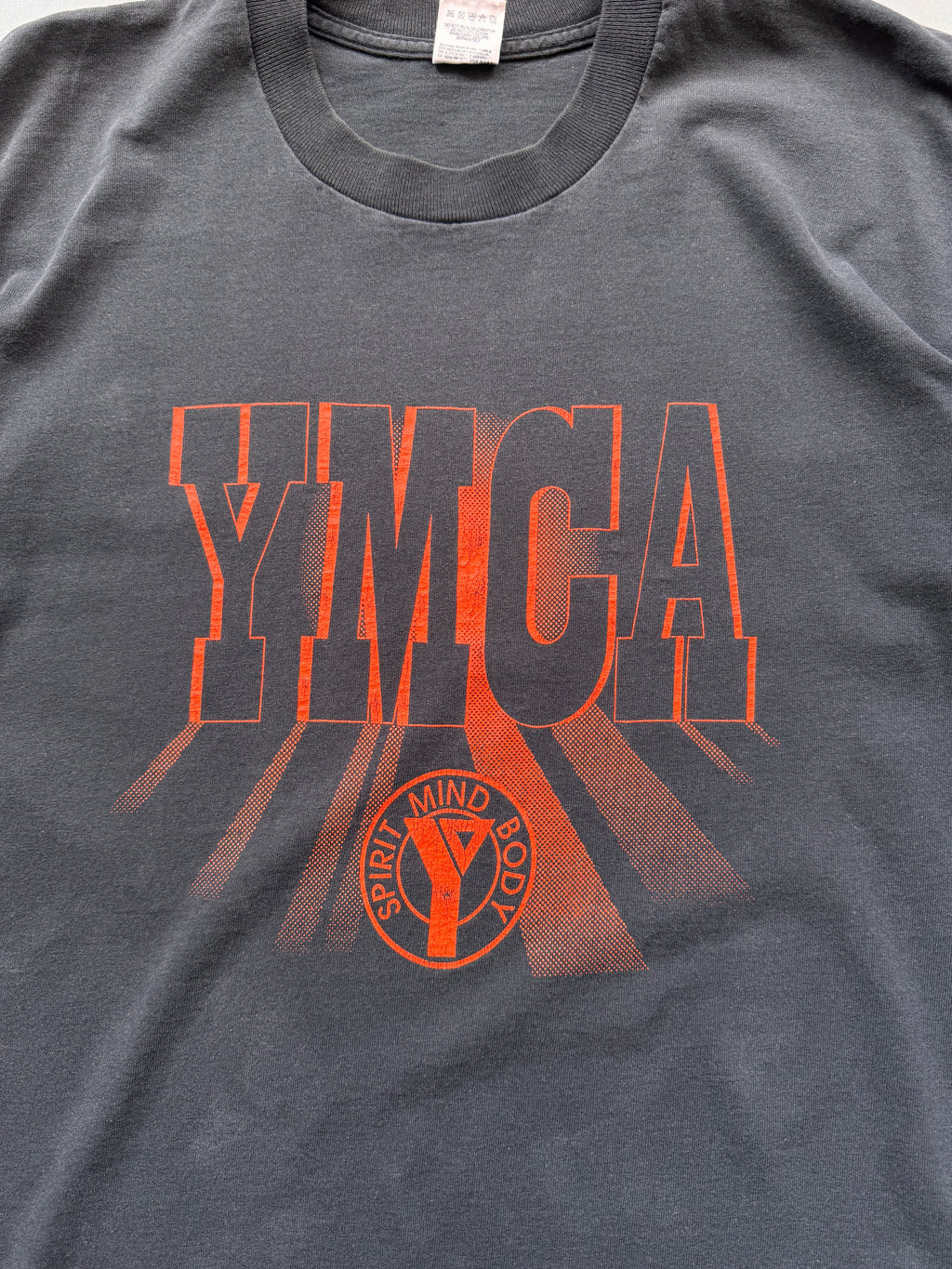 VINTAGE YMCA BLACK TEE - XL