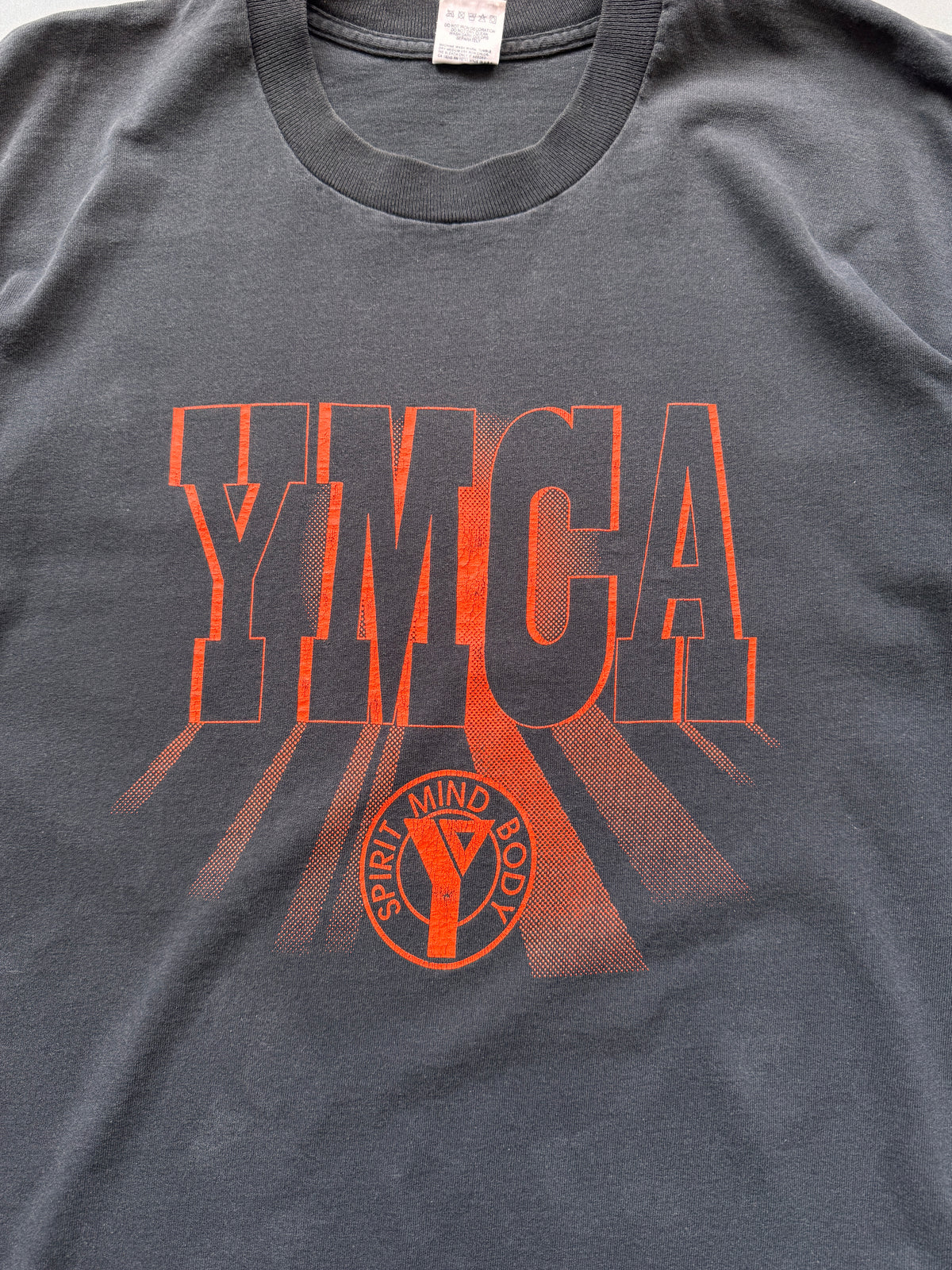 VINTAGE YMCA BLACK TEE - XL