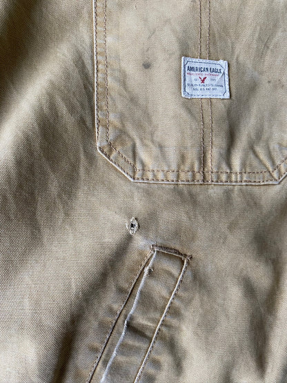 VINTAGE AMERICAN EAGLE TAN DETROIT JACKET - L