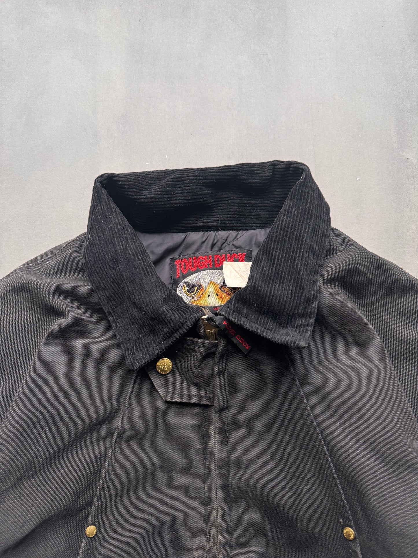 VINTAGE TOUGH DUCK BLACK WORKWEAR JACKET - XL