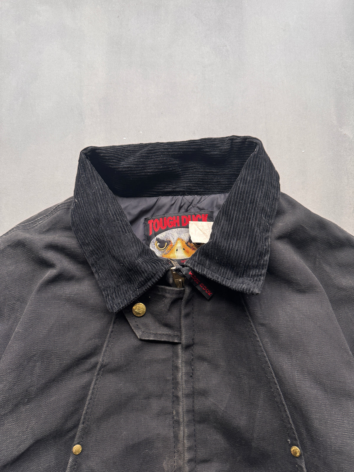VINTAGE TOUGH DUCK BLACK WORKWEAR JACKET - XL