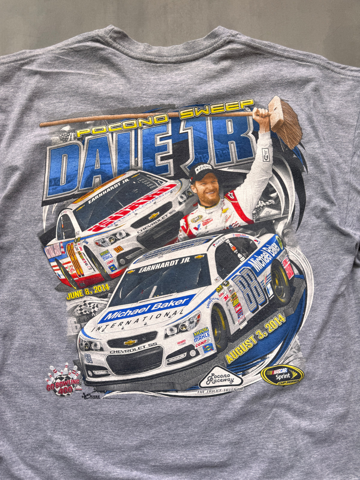 VINTAGE NASCAR DALE JR GREY TEE - L