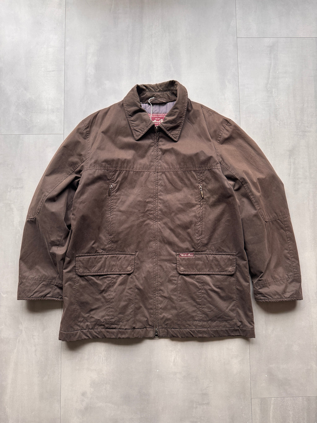 VINTAGE MARLBORO CLASSICS BROWN TRENCHCOAT - L