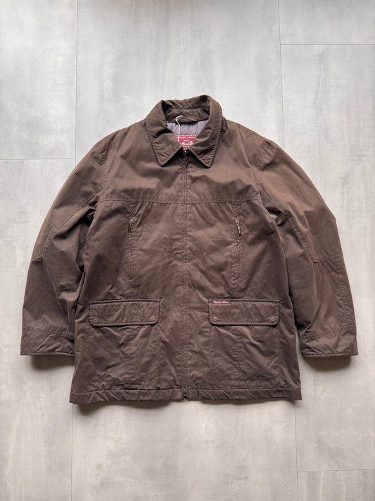 VINTAGE MARLBORO CLASSICS BROWN TRENCHCOAT - L
