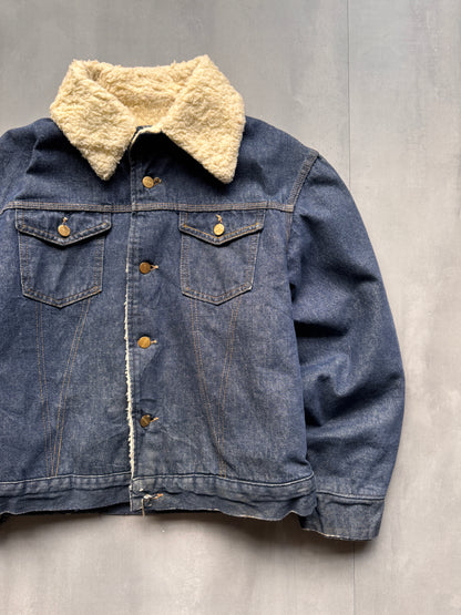 VINTAGE CARHARTT DENIM SHERPA LINED JACKET - S