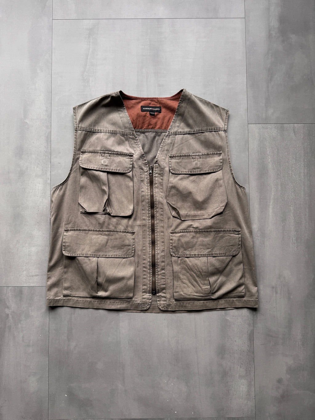 VINTAGE MARLBORO CLASSICS FADED GREY GILET - L