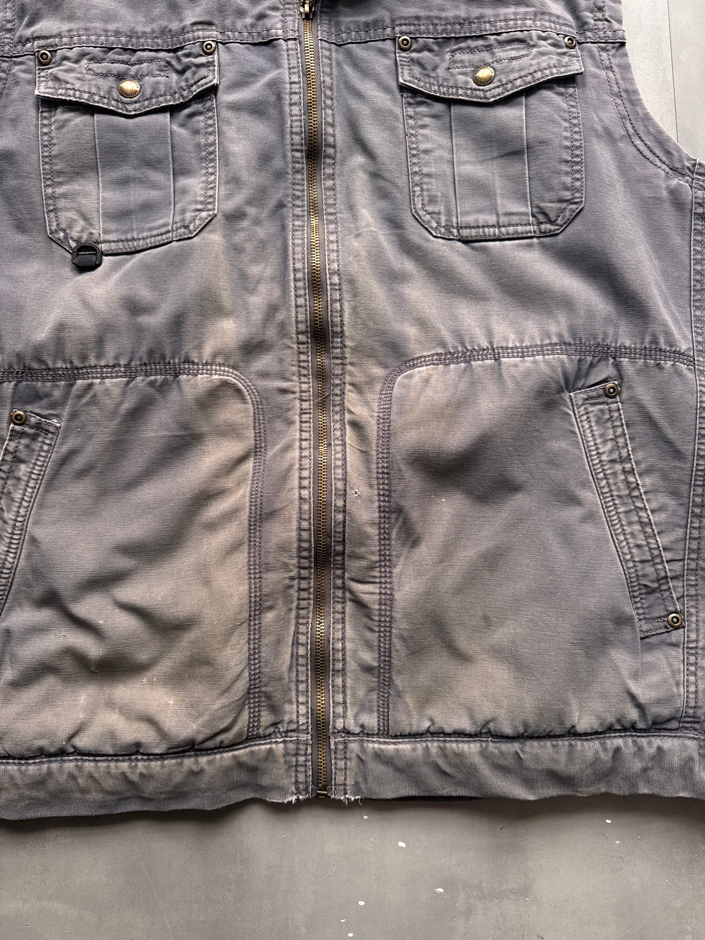 VINTAGE OUTDOOR LIFE GREY SHERPA LINED WORK GILET- XL