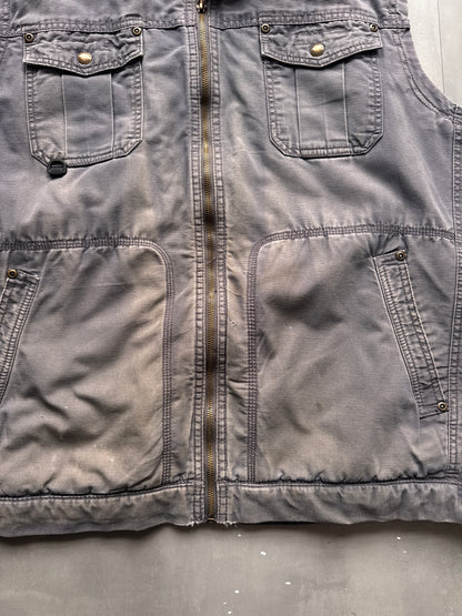 VINTAGE OUTDOOR LIFE GREY SHERPA LINED WORK GILET- XL
