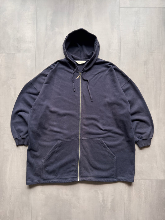 VINTAGE EDDIE BAUER NAVY ZIP UP HOODIE - XXL