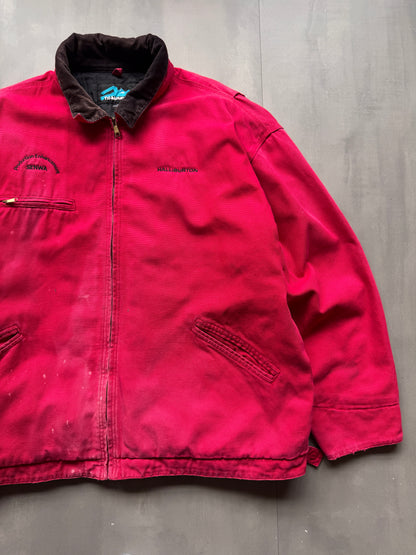 VINTAGE TRI-MOUNTAIN FADED RED DETROIT JACKET - XXXL