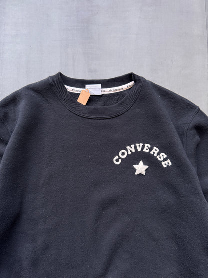 VINTAGE CONVERSE BLACK SWEATER - SMALL