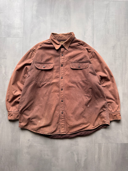 VINTAGE FLEECE LINED BROWN WORKWEAR JACKET - XXL