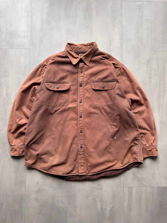 VINTAGE FLEECE LINED BROWN WORKWEAR JACKET - XXL