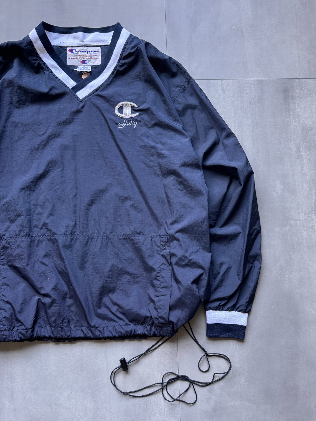 VINTAGE CHAMPION NAVY WINDBREAKER - XL