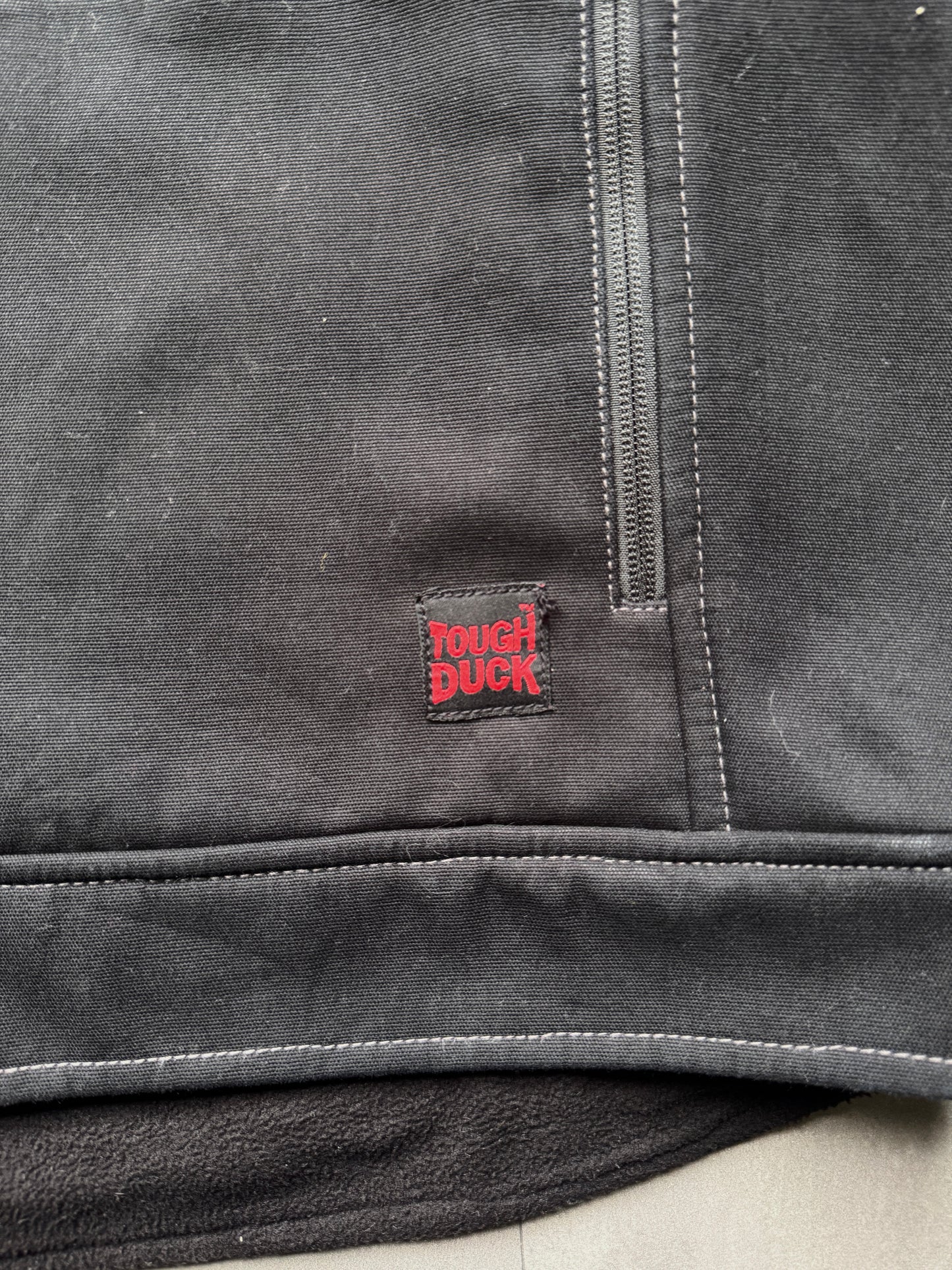 VINTAGE TOUGH DUCK FLEECE LINED WORK JACKET - LARGE