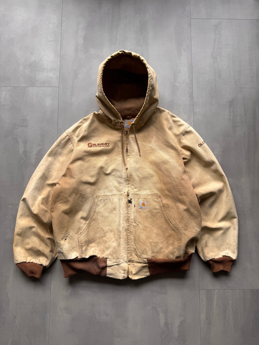 VINTAGE CARHARTT TAN FADED ACTIVE JACKET - XL