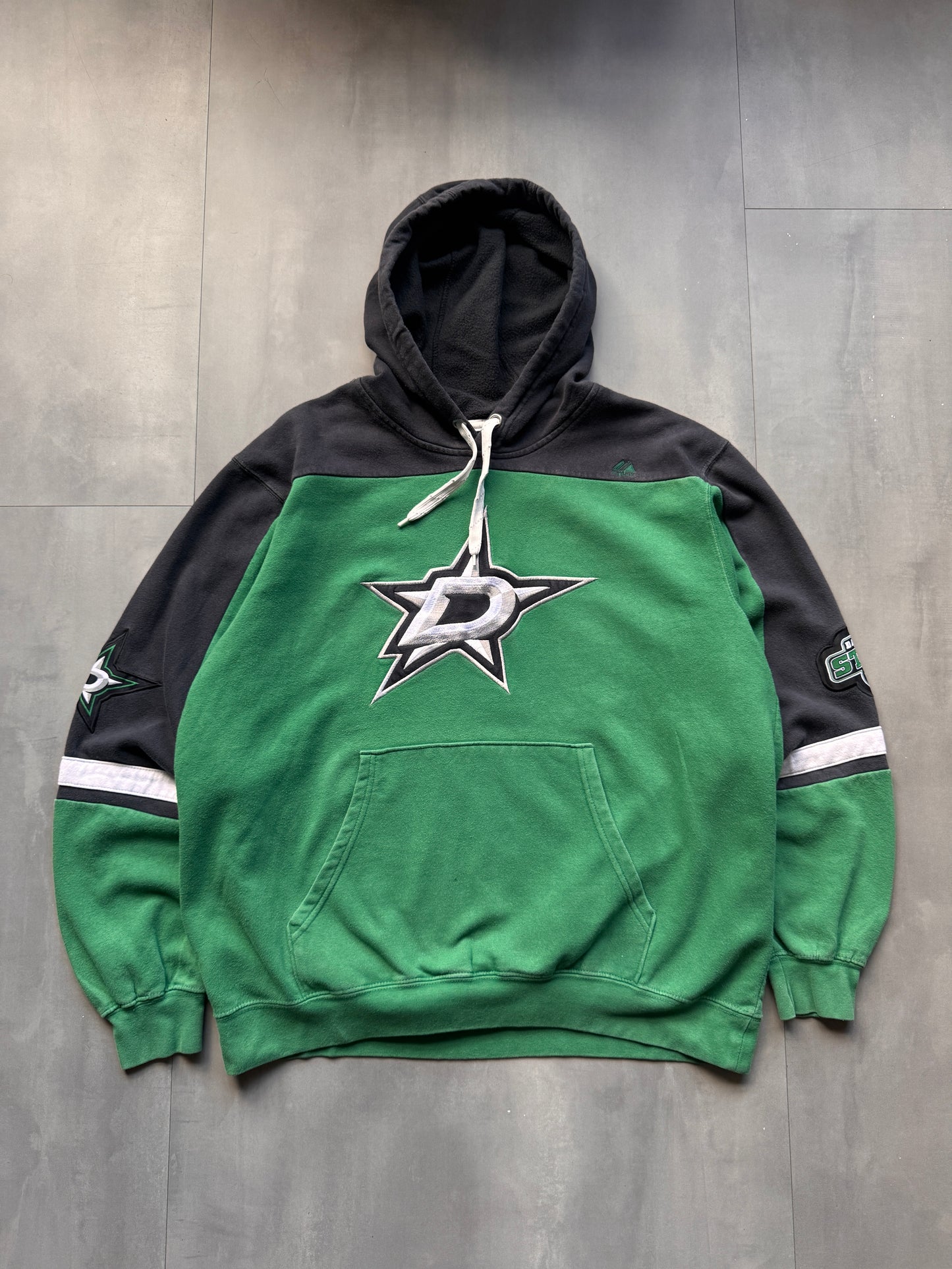 VINTAGE NHL DALLAS STARS GREEN HOODIE - L