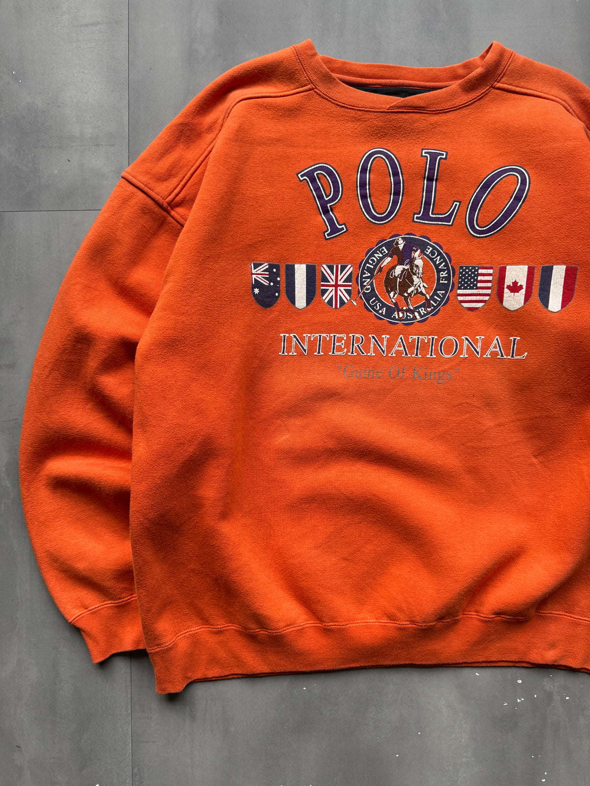 VINTAGE POLO ORANGE HEAVYWEIGHT SWEATER - XL