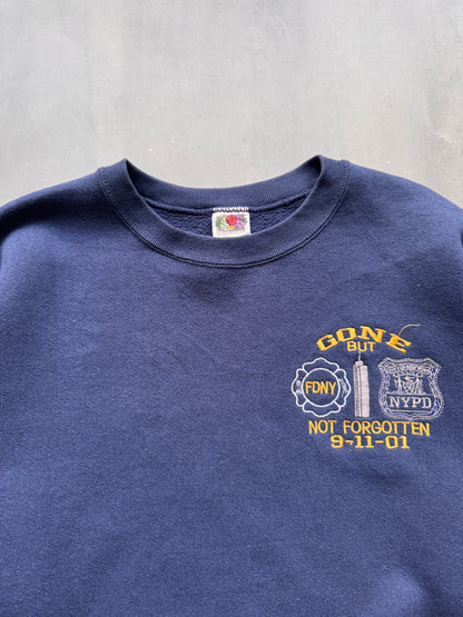 VINTAGE 9/11 MEMORIAL NAVY SWEATER - L
