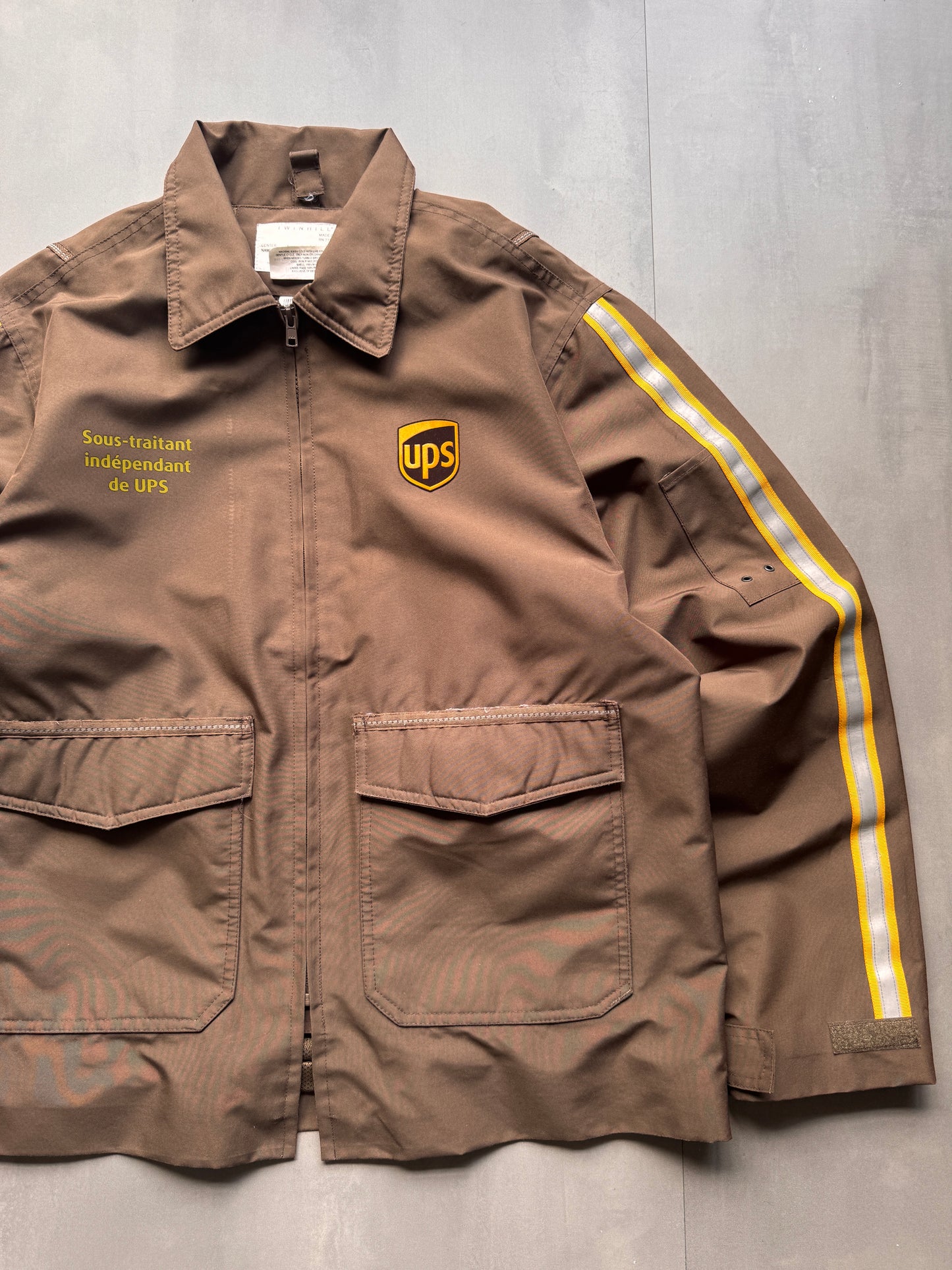 VINTAGE UPS BROWN WORK JACKET - L