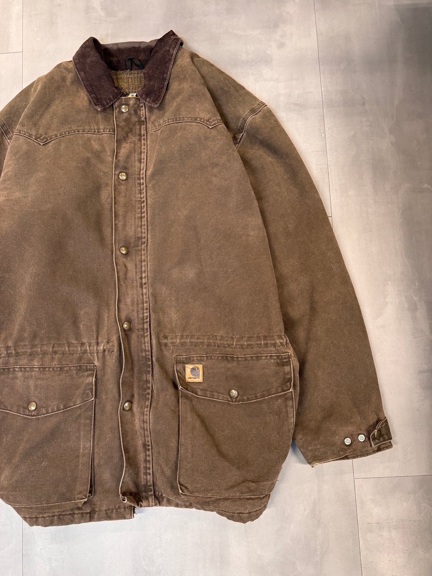 CARHARTT FADED BROWN TALL HUNTING JACKET - XXLARGE